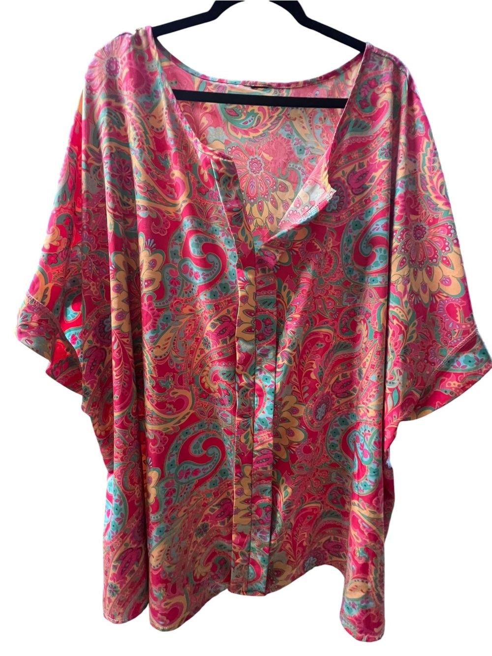 Women's Pink Paisley oversized Top